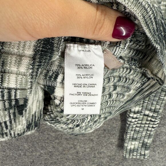 Daisy Fuentes Sweater Pullover Women M Medium Gray Geometric Turtleneck Knit - Picture 4 of 7